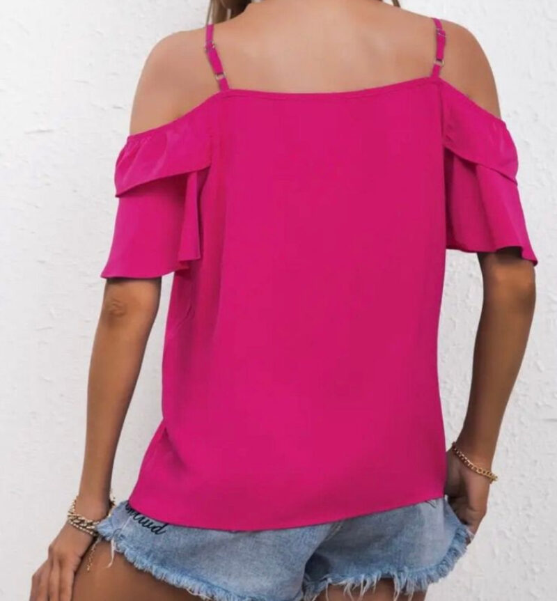 Rufle Trim Tie Front Blouse - Image 3